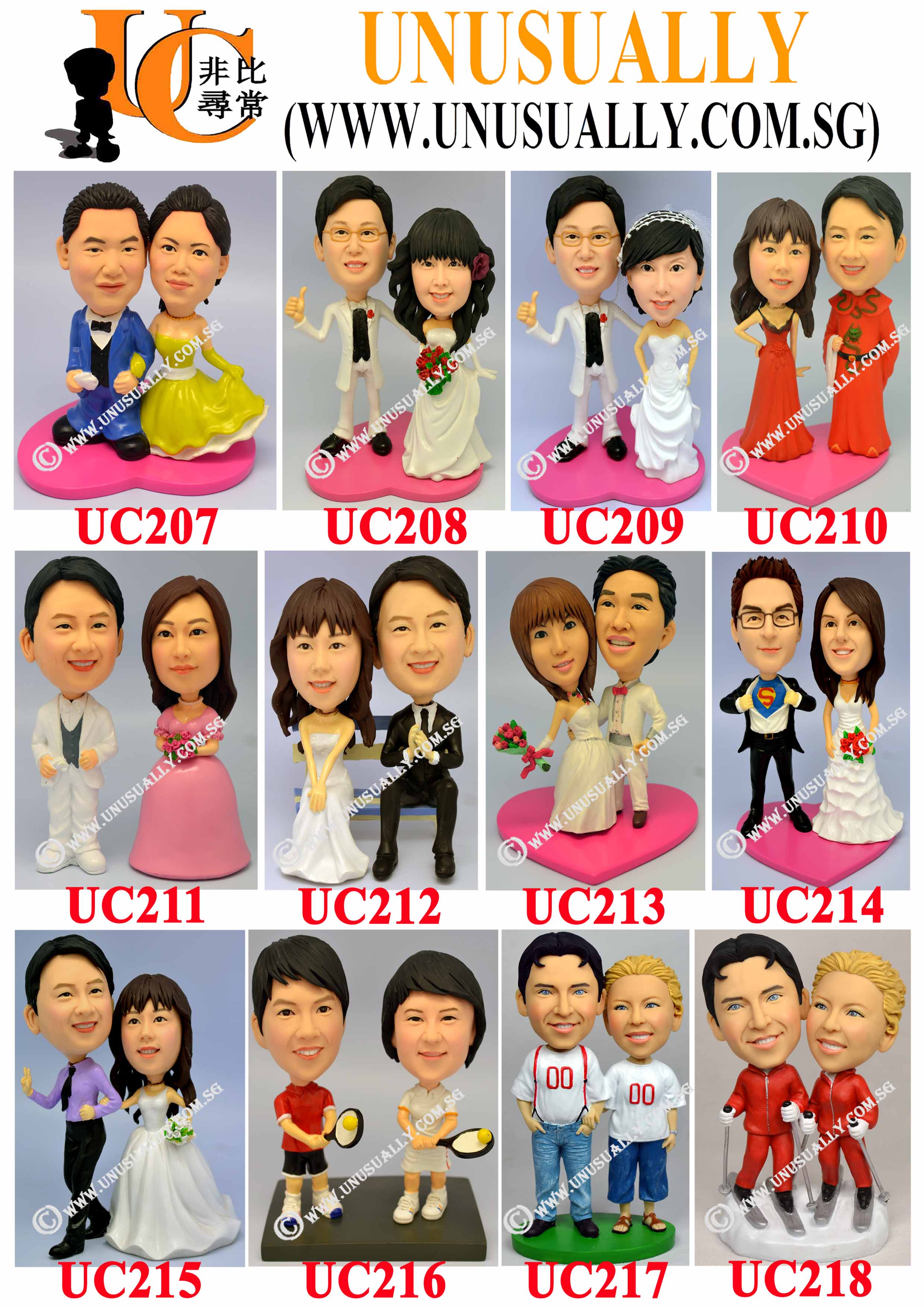 Custom 3D New Couple Design USeries Figurines - UC207-UC218